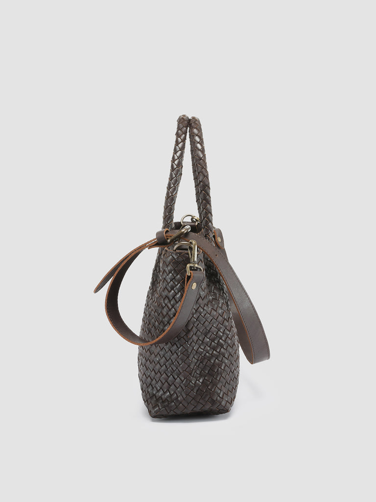 OC CLASS 48 - Brown Woven Leather tote bag