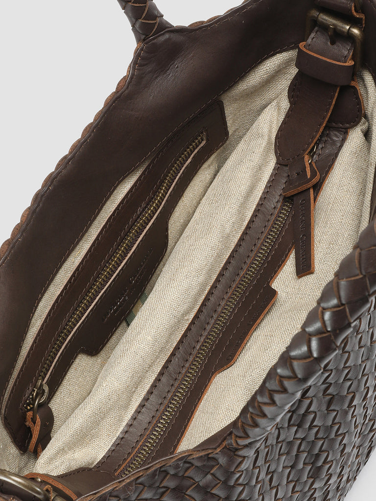 OC CLASS 48 - Brown Woven Leather tote bag