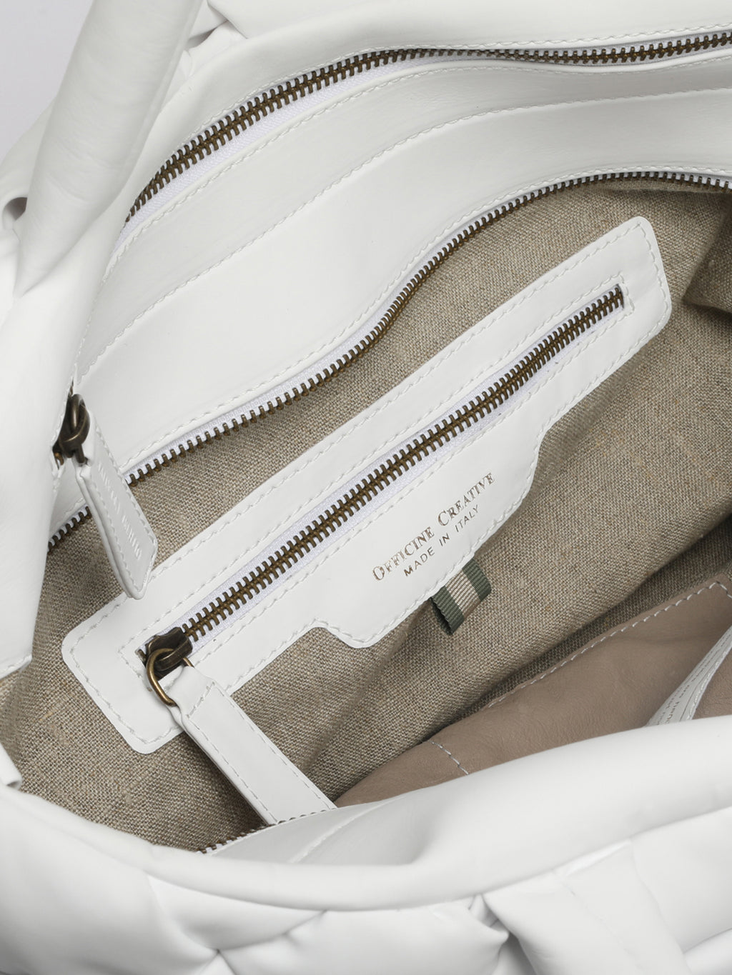 OC CLASS 511 Massive - White Leather Handle Bag