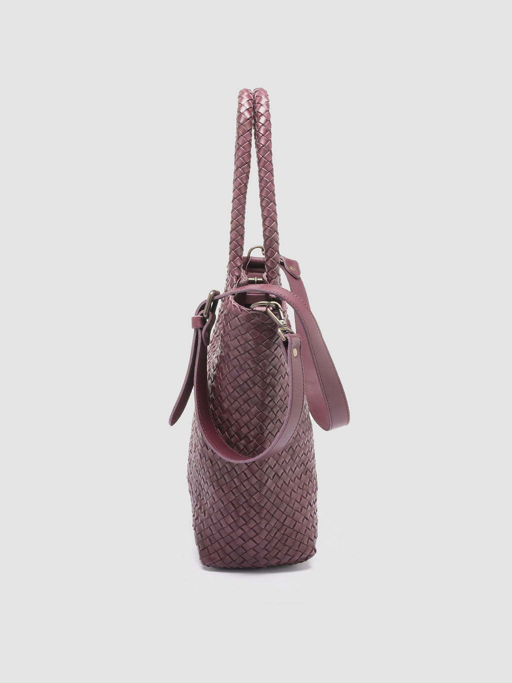 OC CLASS 511 Woven - Burgundy Leather Handle Bag