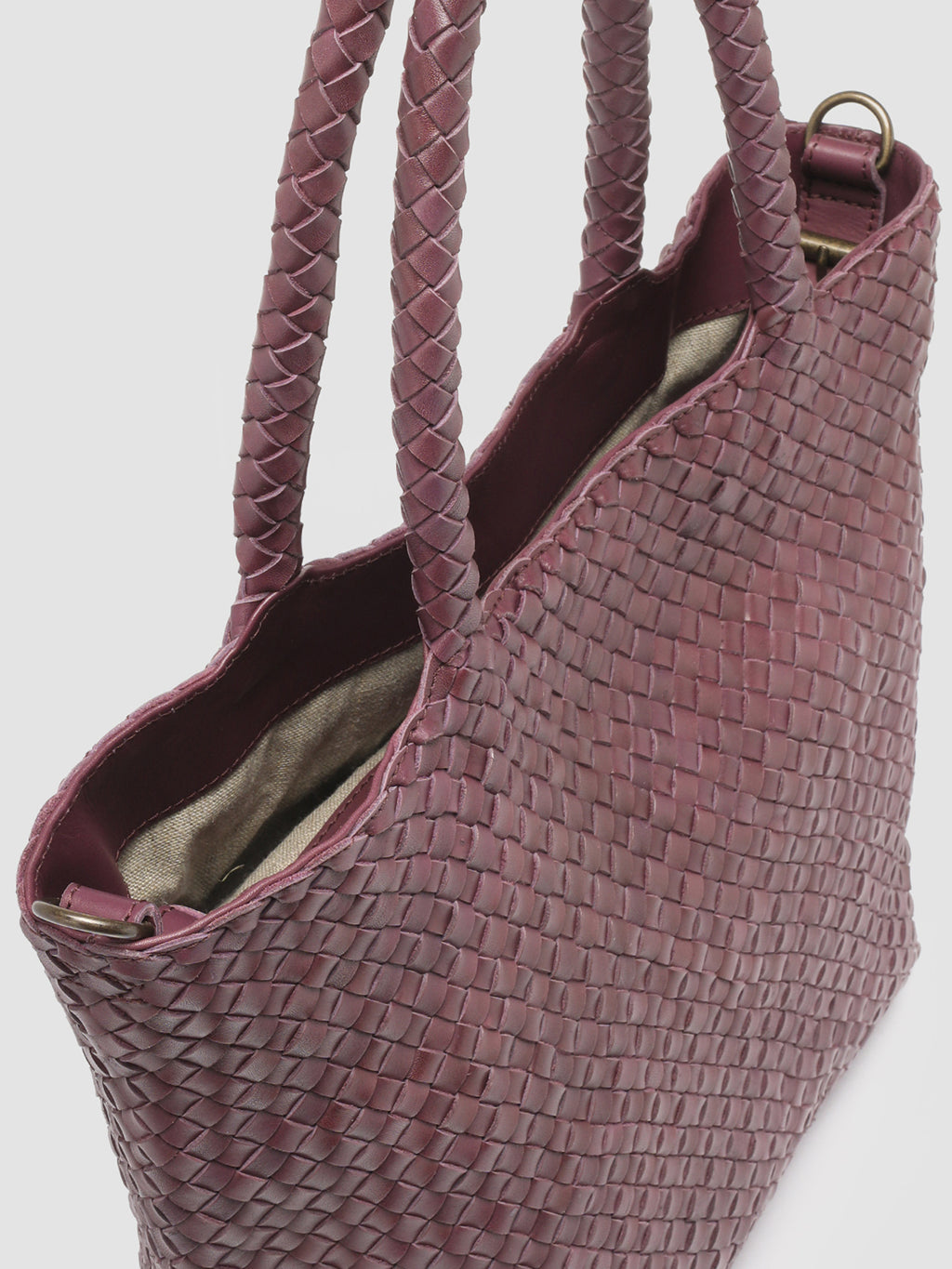 OC CLASS 511 Woven - Burgundy Leather Handle Bag