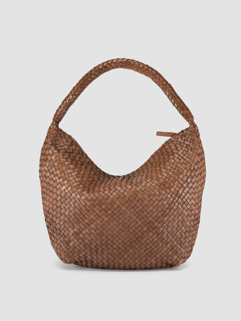 OC CLASS 09 - Brown Woven Leather Tote Bag