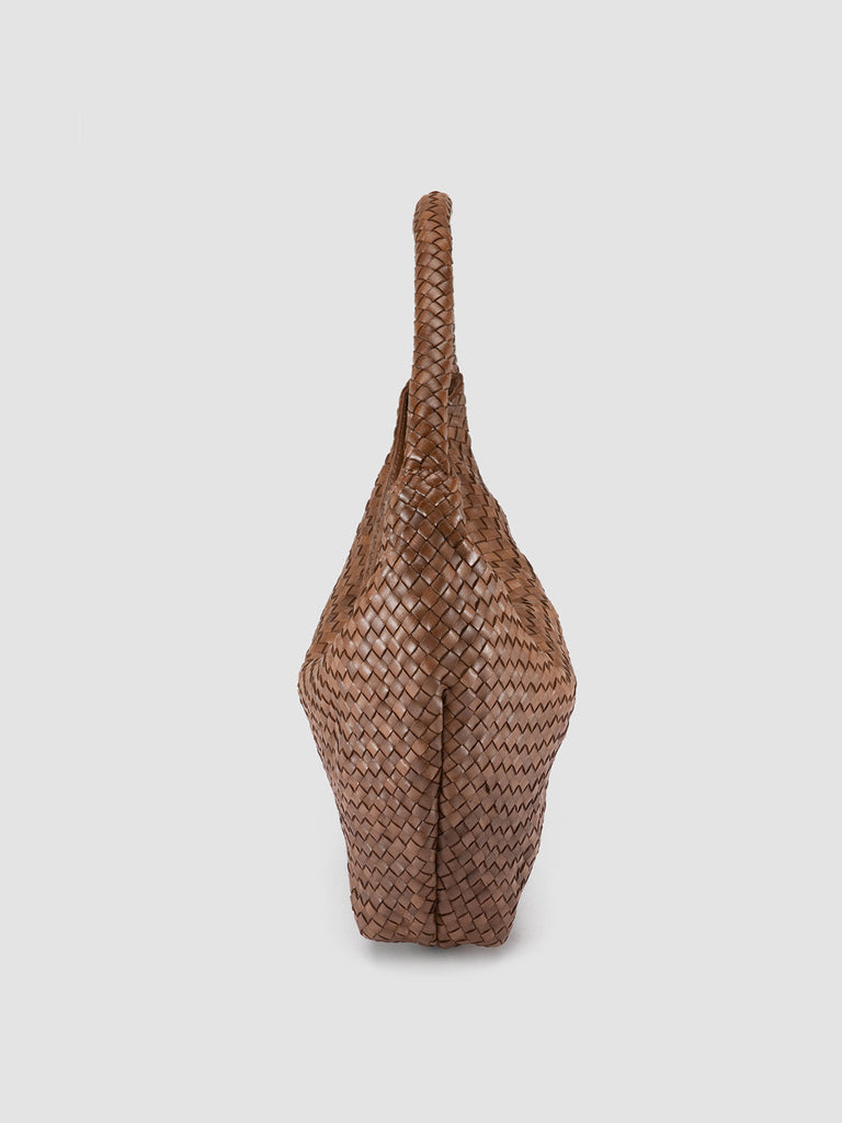 OC CLASS 09 - Brown Woven Leather Tote Bag