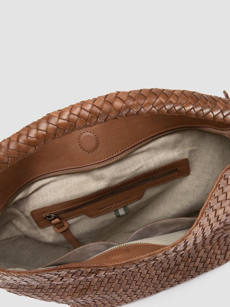 OC CLASS 09 - Brown Woven Leather Tote Bag