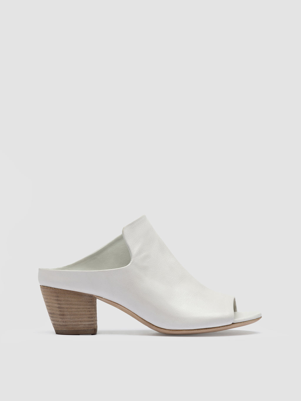 ADELE 003 - White Leather Slide Sandals