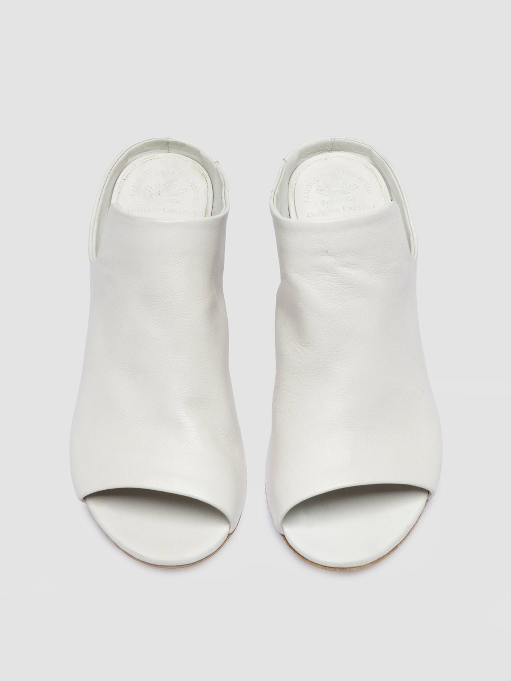 ADELE 003 - White Leather Slide Sandals