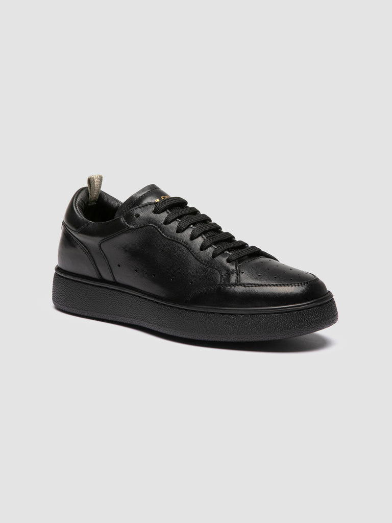 THE ANSWER 101 - Black Leather Low Top Sneakers