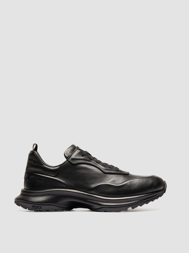 AXIS 101 - Black Leather Low Top Sneakers