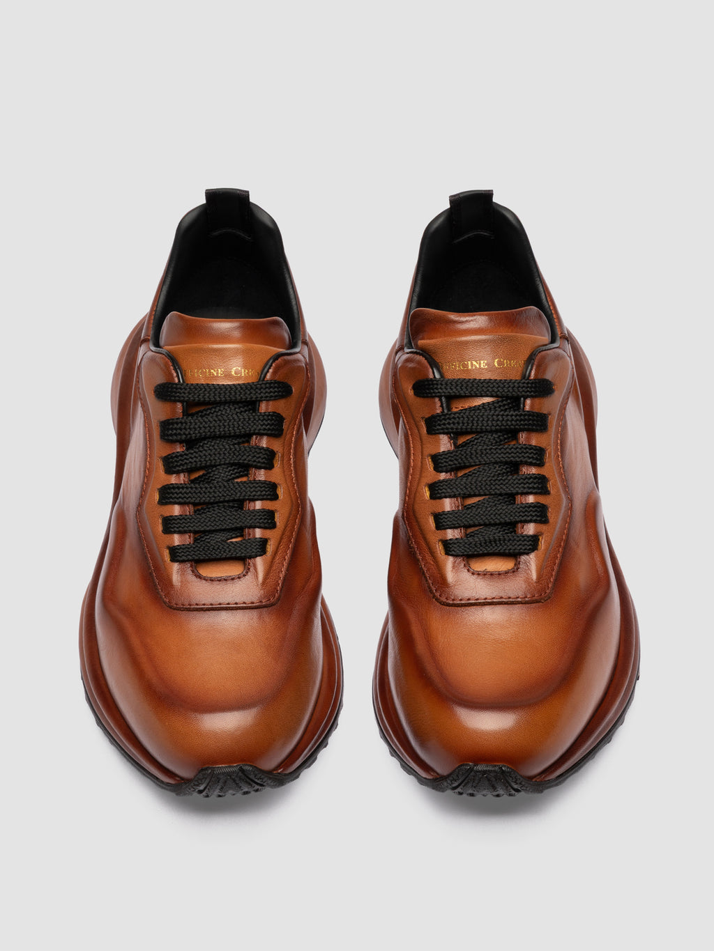 AXIS 101 - Brown Leather Low Top Sneakers - image 2,side view