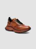 AXIS 101 - Brown Leather Low Top Sneakers - thumb image 3,side view