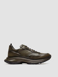 AXIS 101 - Green Leather Low Top Sneakers - thumb image 1,side view
