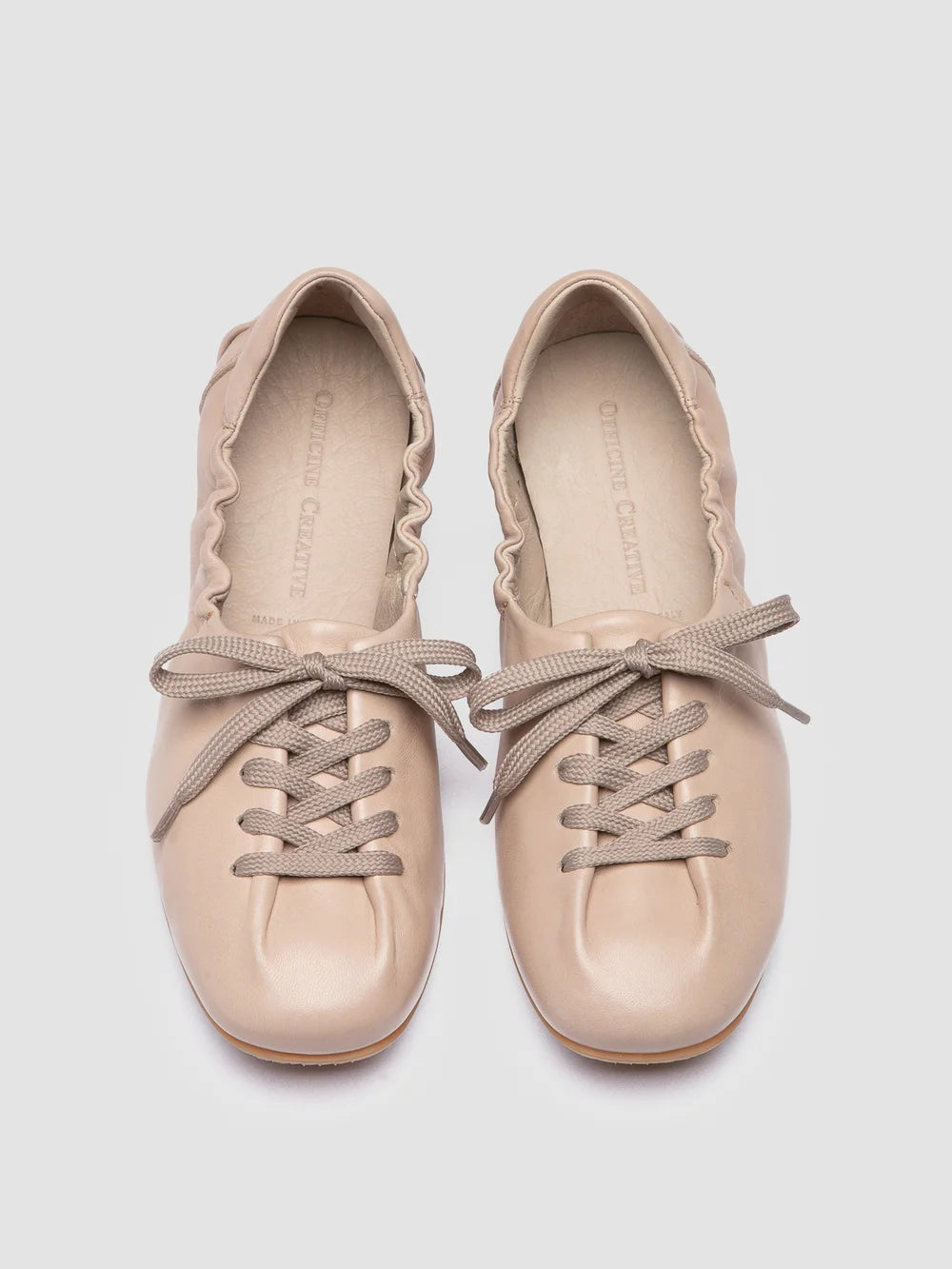 BALLET 101 - Ivory Leather Sneakers - image 2,side view