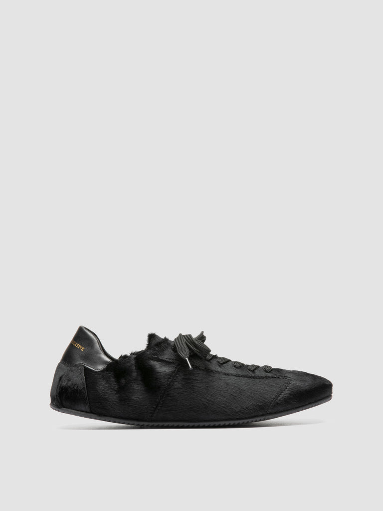 BALLET 102 - Black Leather Low Top Sneakers