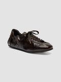 BALLET 102 - Brown Leather Low Top Sneakers - thumb image 3,side view