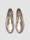 BLAIR 001 - Goldfarbene Penny-Slipper aus Leder - thumb image 2,side view