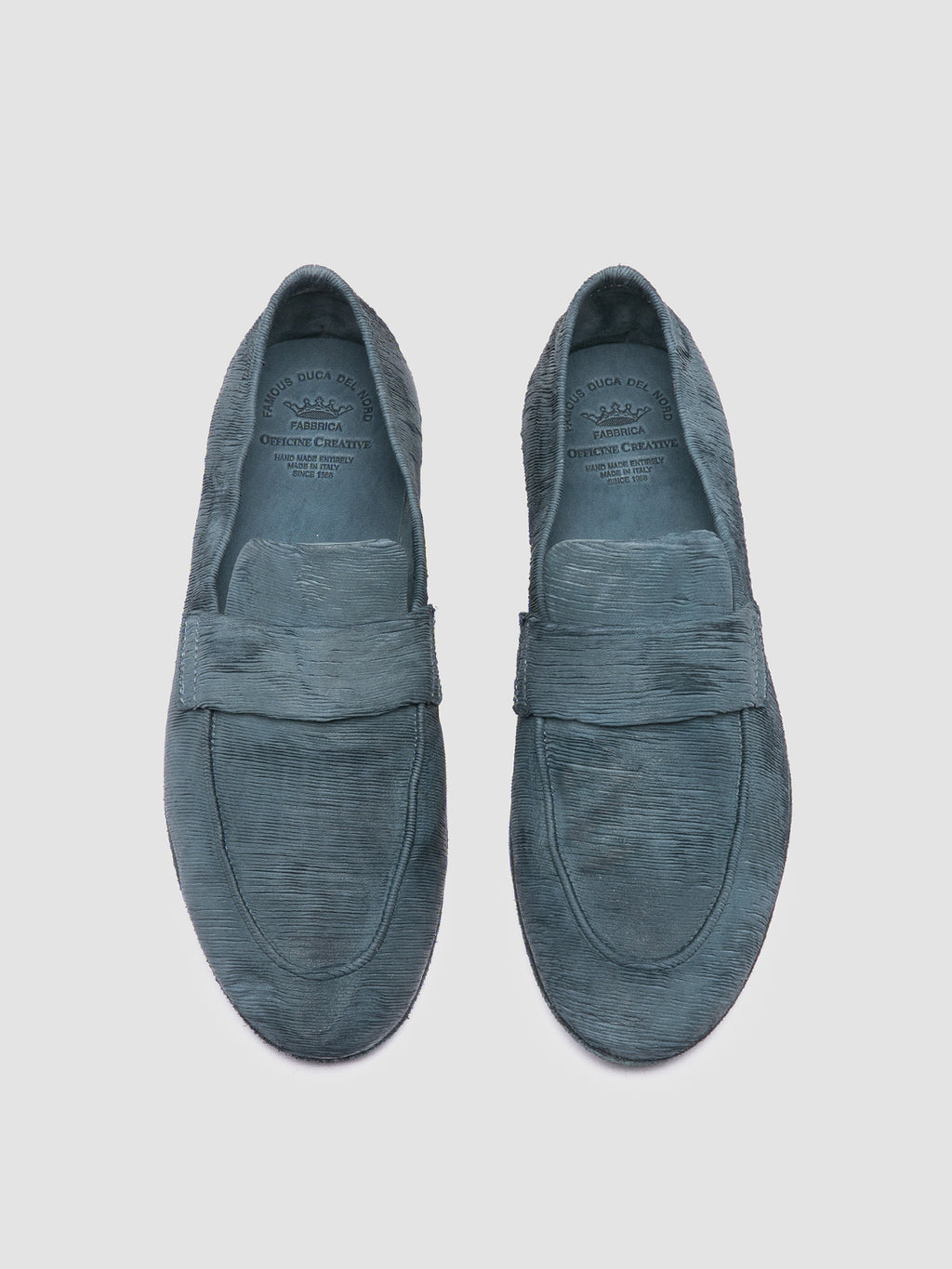 BLAIR DD 001 - Blue Leather Penny Loafers - image 2,side view