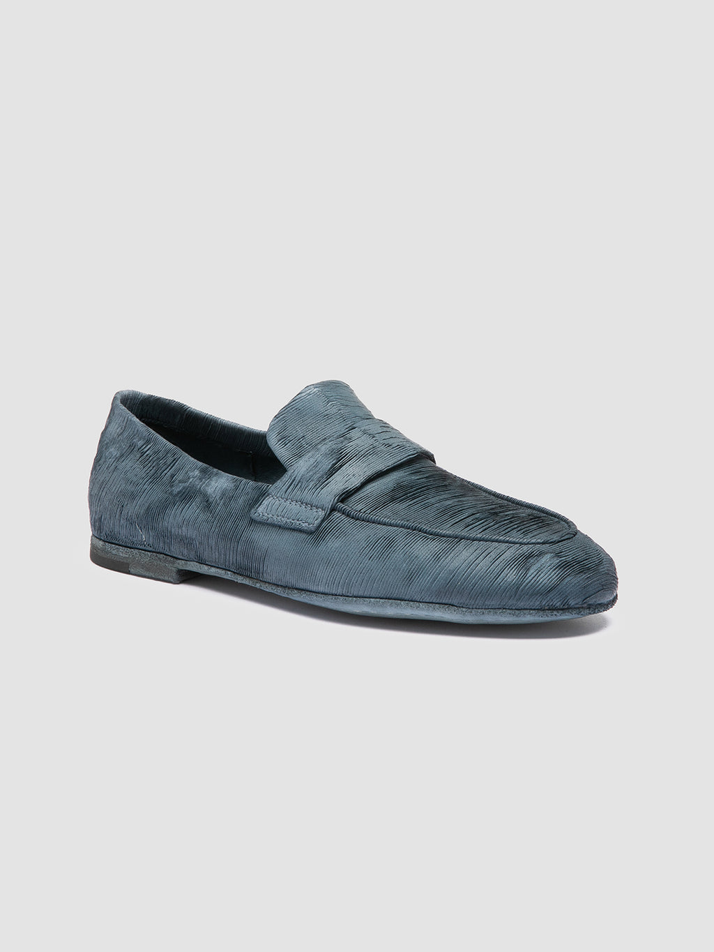 BLAIR DD 001 - Blue Leather Penny Loafers - image 3,side view