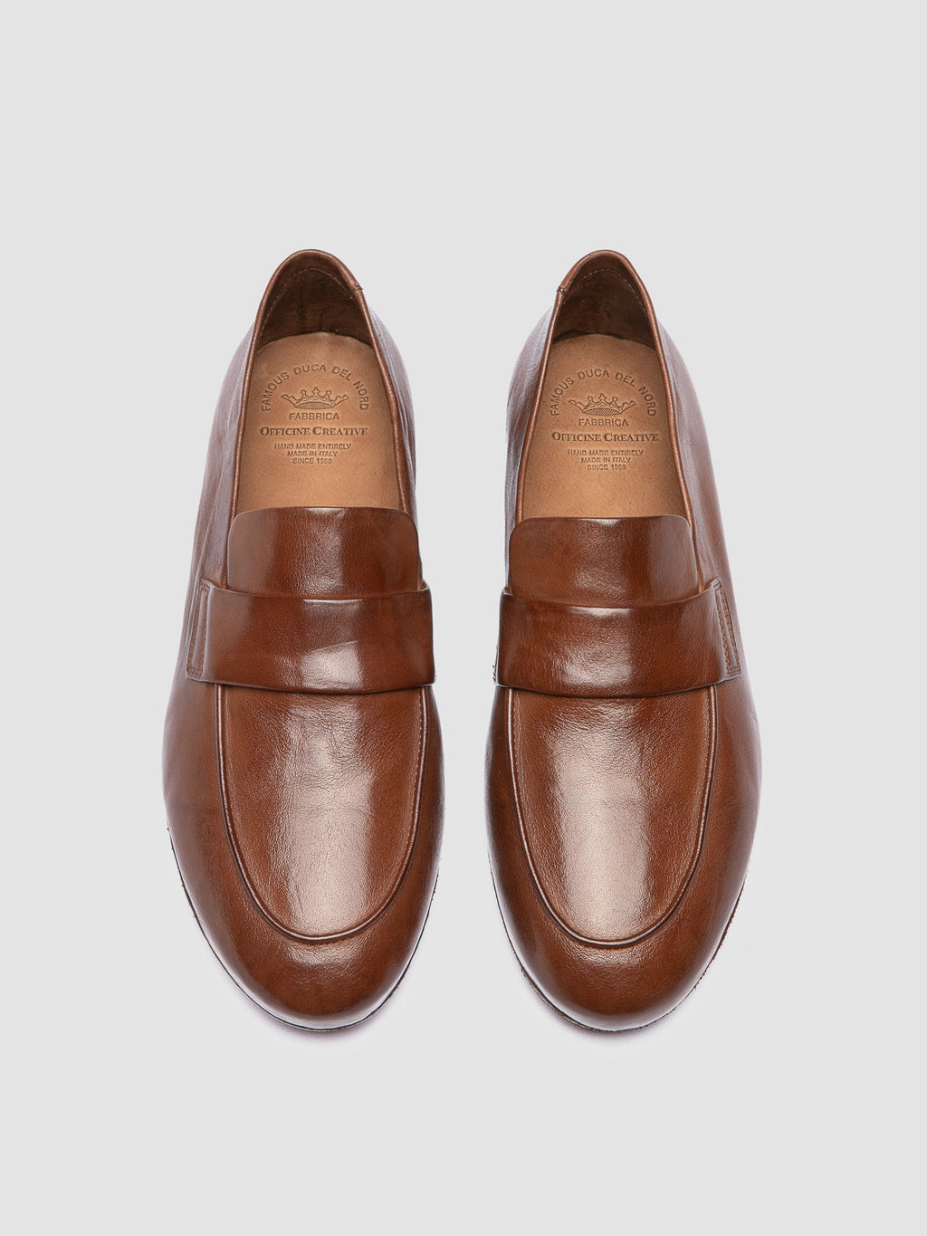BLAIR DD 001 - Brown Leather Penny Loafers - image 2,side view