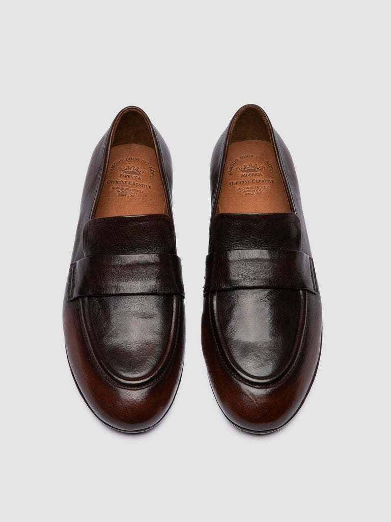 BLAIR DD 002_W - Brown Leather Penny Loafers