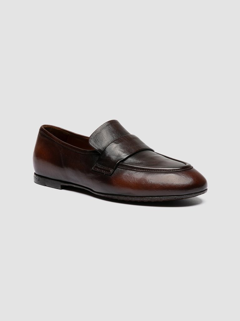 BLAIR DD 002_W - Brown Leather Penny Loafers