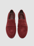 BLAIR DD 002_W - Burgundy Suede Penny Loafers - thumb image 2,side view