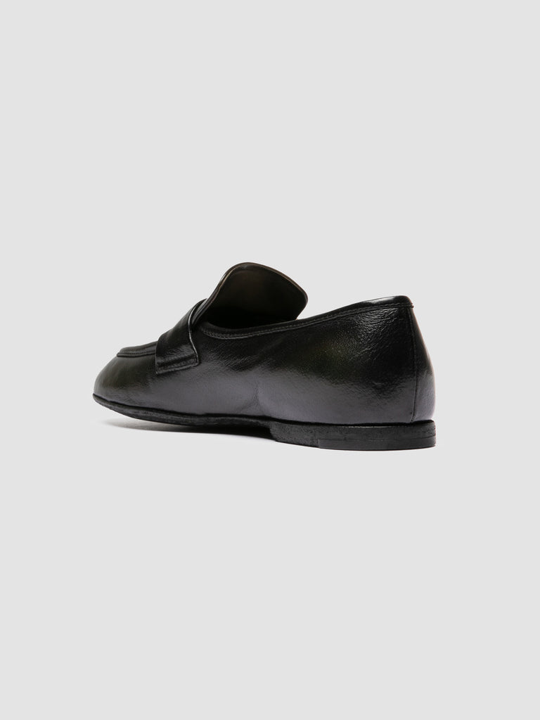 BLAIR DD 003_W - Green Leather Penny Loafers