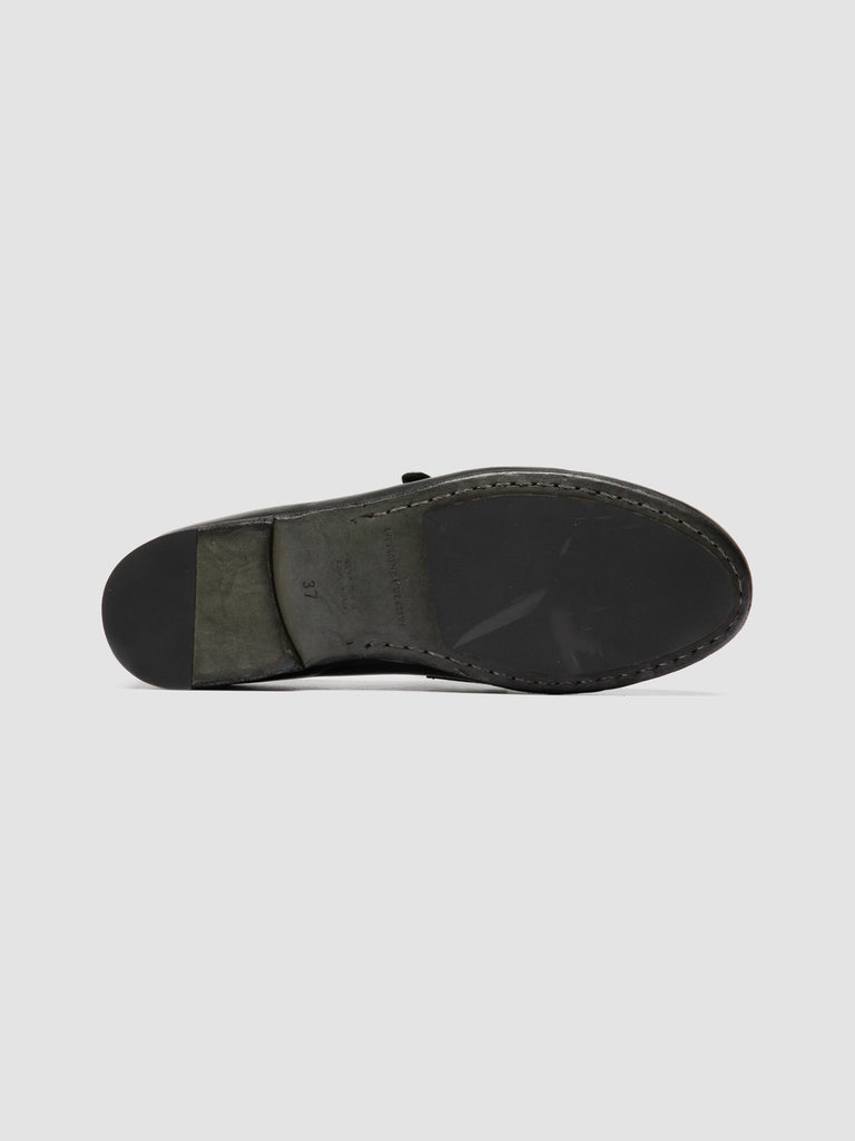 BLAIR DD 003_W - Green Leather Penny Loafers