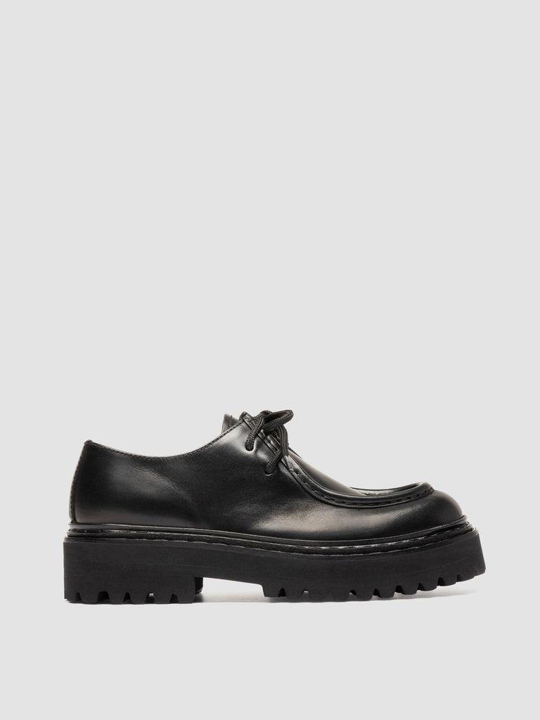 BLOSSOM 001 - Black Leather Derby Shoes