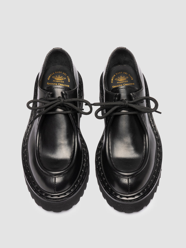 BLOSSOM 001 - Black Leather Derby Shoes
