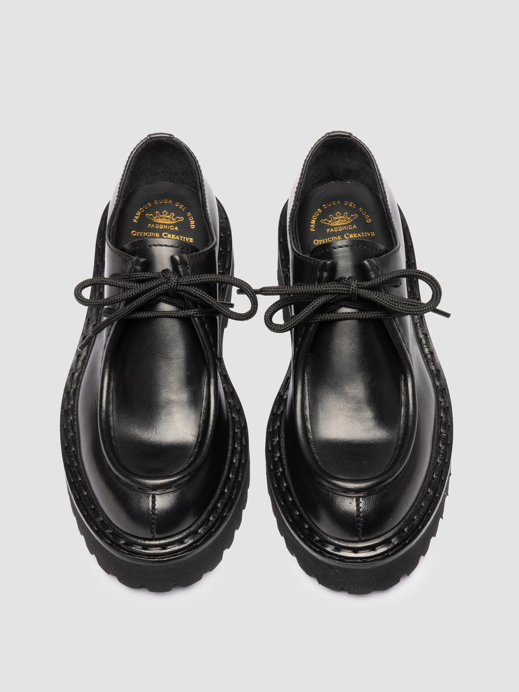 BLOSSOM 001 - Schwarze Derby-Schuhe aus Leder - image 2,side view