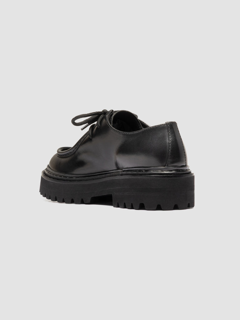 BLOSSOM 001 - Black Leather Derby Shoes