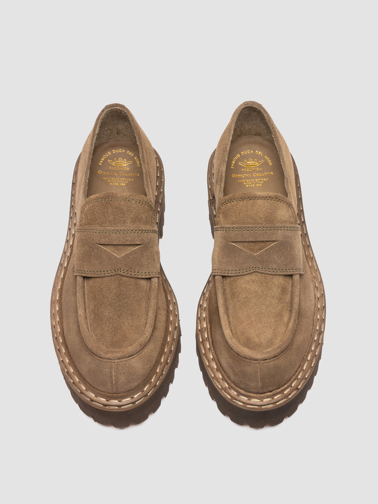 BLOSSOM 015 - Brown Suede Penny Loafers