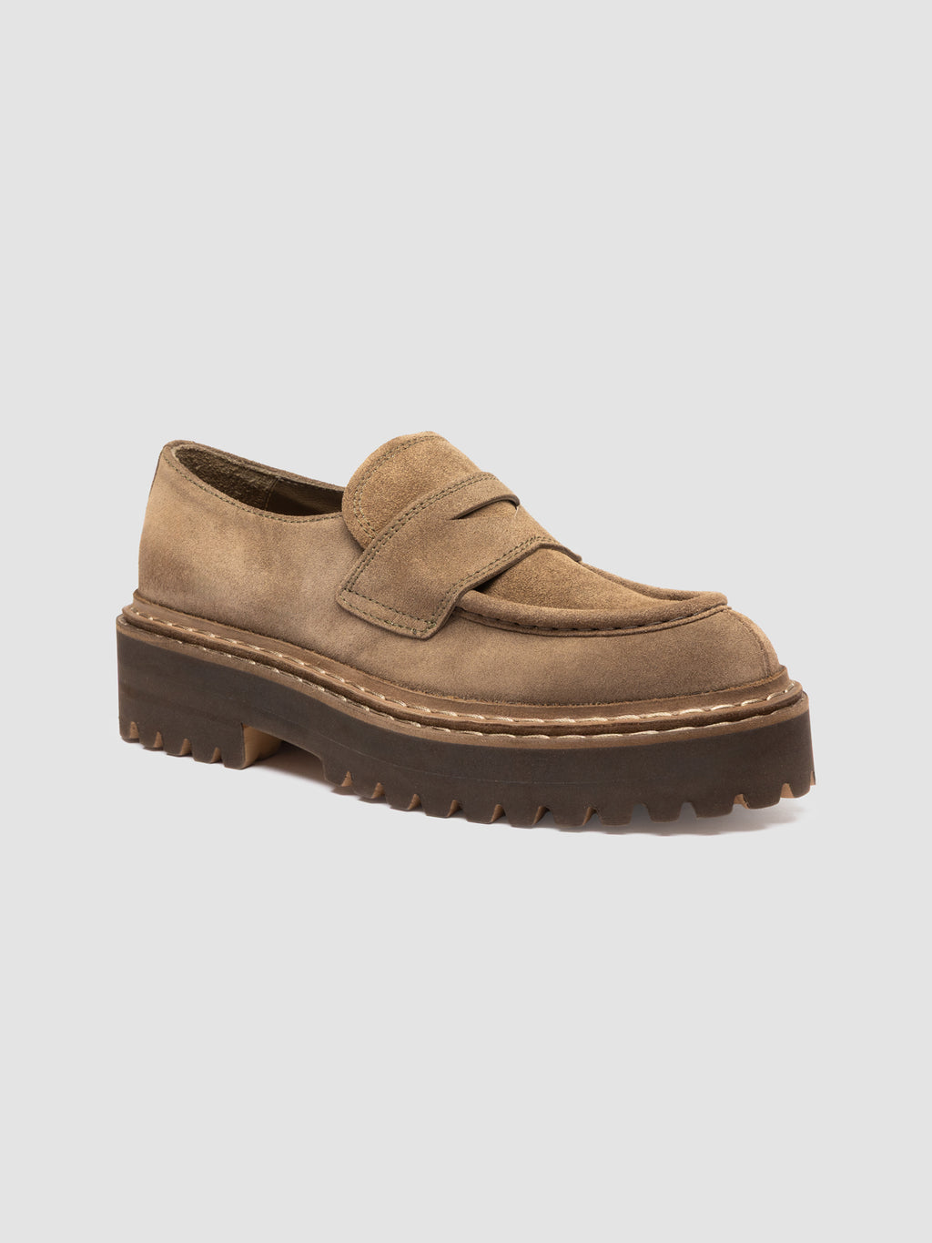 BLOSSOM 015 - Braune Penny-Loafers aus Wildleder - image 3,side view