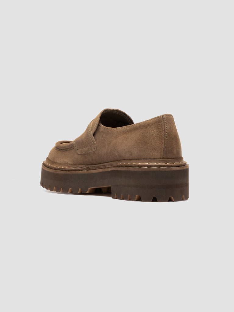 BLOSSOM 015 - Brown Suede Penny Loafers
