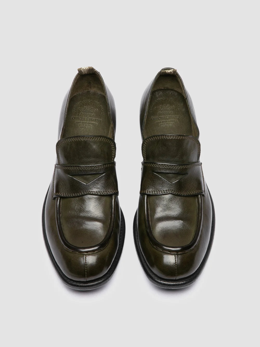 CALIXTE 020 - Grüne Loafers aus Leder - image 2,side view