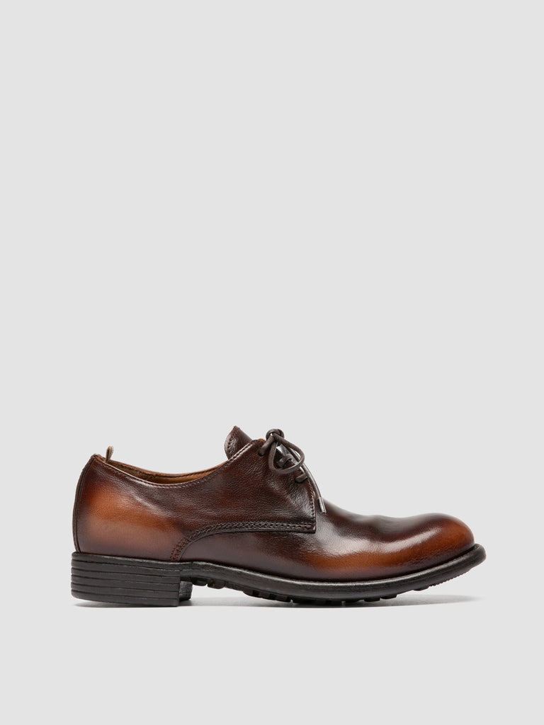 CALIXTE 068 - Brown Leather Derby Shoes