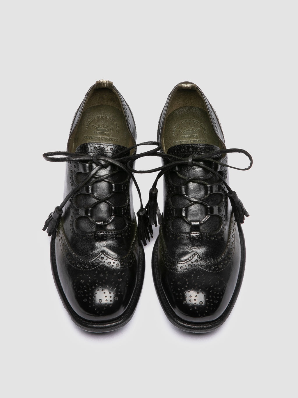 CALIXTE 087 - Scarpe Oxford in Pelle Verde - image 2,side view