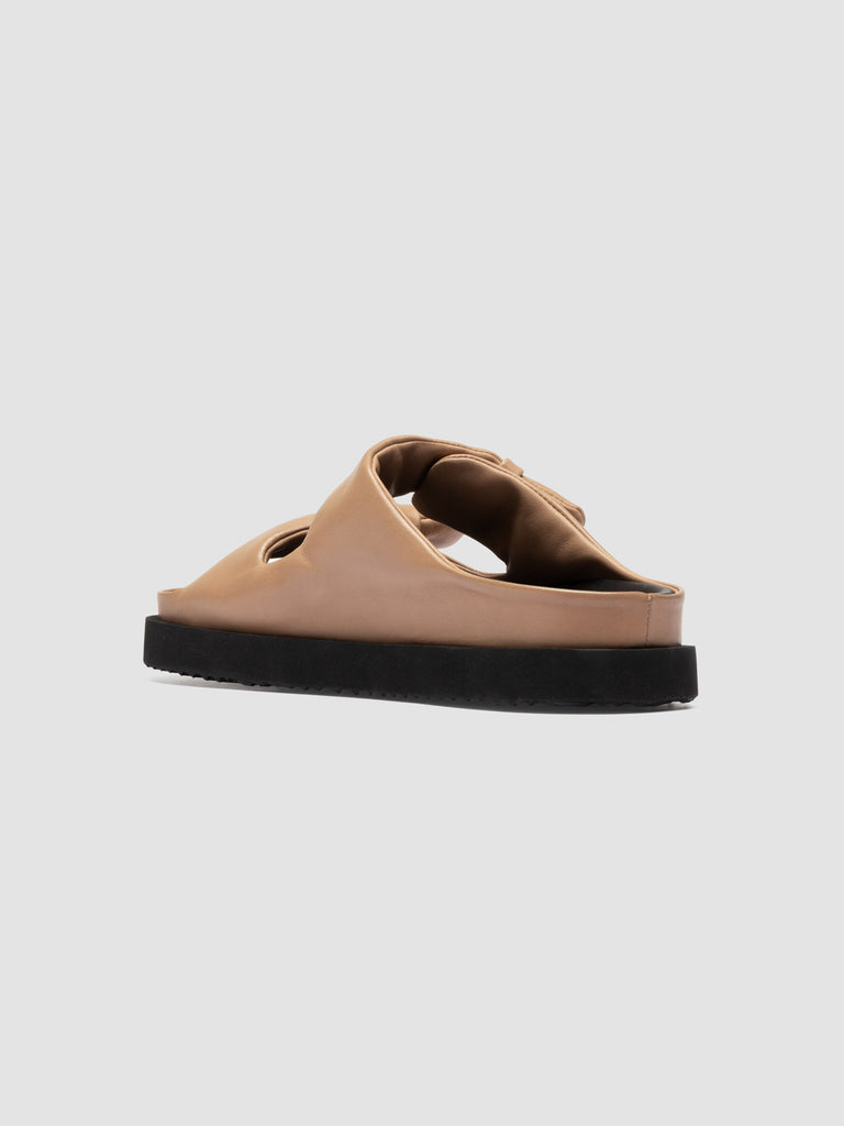 CHORA 101 - Taupe Leather Slide Sandals