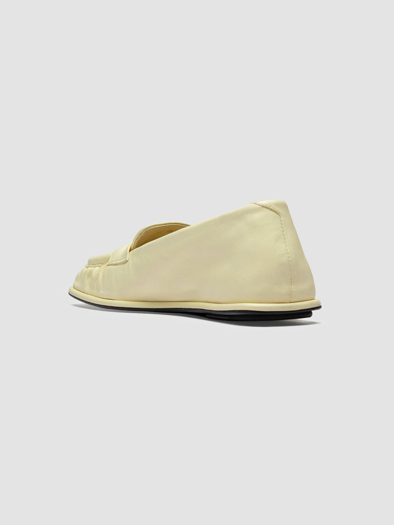 CLOVER 002 - Yellow Leather Penny Loafers
