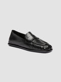 CLOVER 005_W - Schwarze Pennyloafer aus Leder - thumb image 3,side view