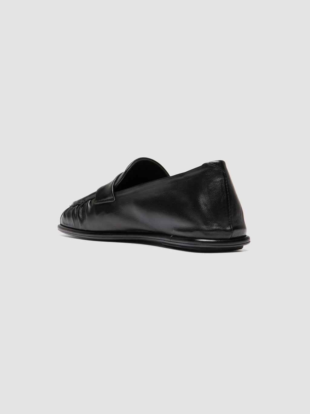 CLOVER 005_W - Schwarze Pennyloafer aus Leder - image 4,side view