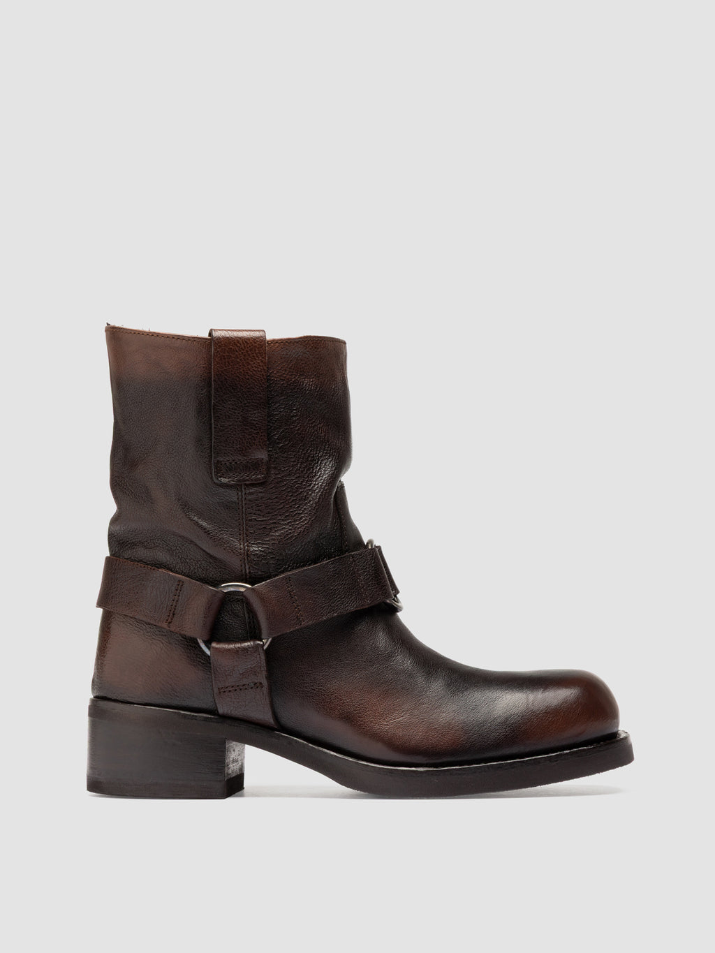 DANA 003 - Brown Leather Pull-On Boots - image 1,side view