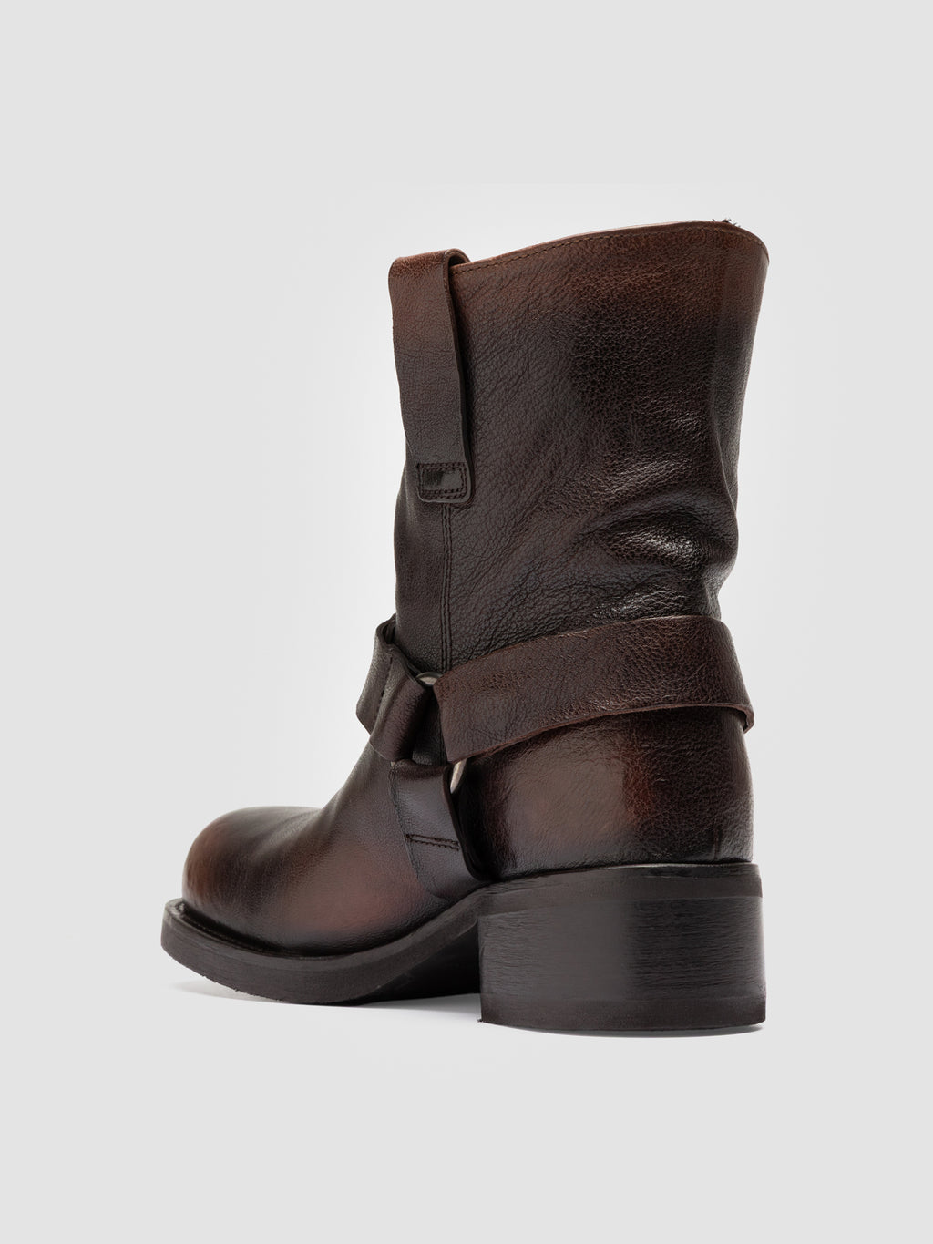 DANA 003 - Brown Leather Pull-On Boots - image 4,side view