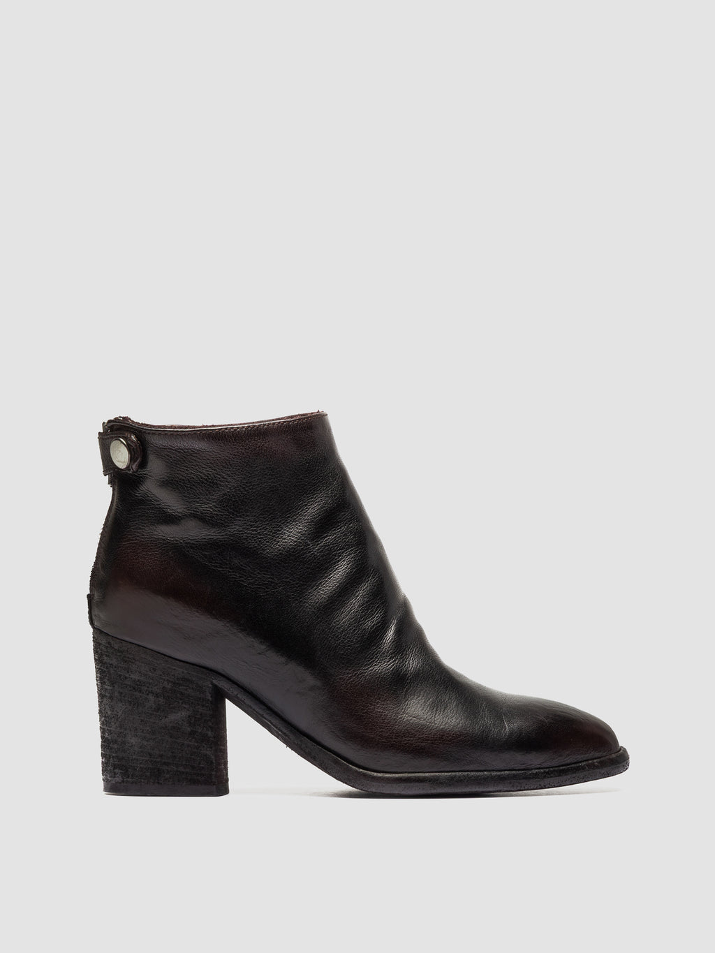 DELICE 001 - Black Leather Zipped Boots - image 1,side view