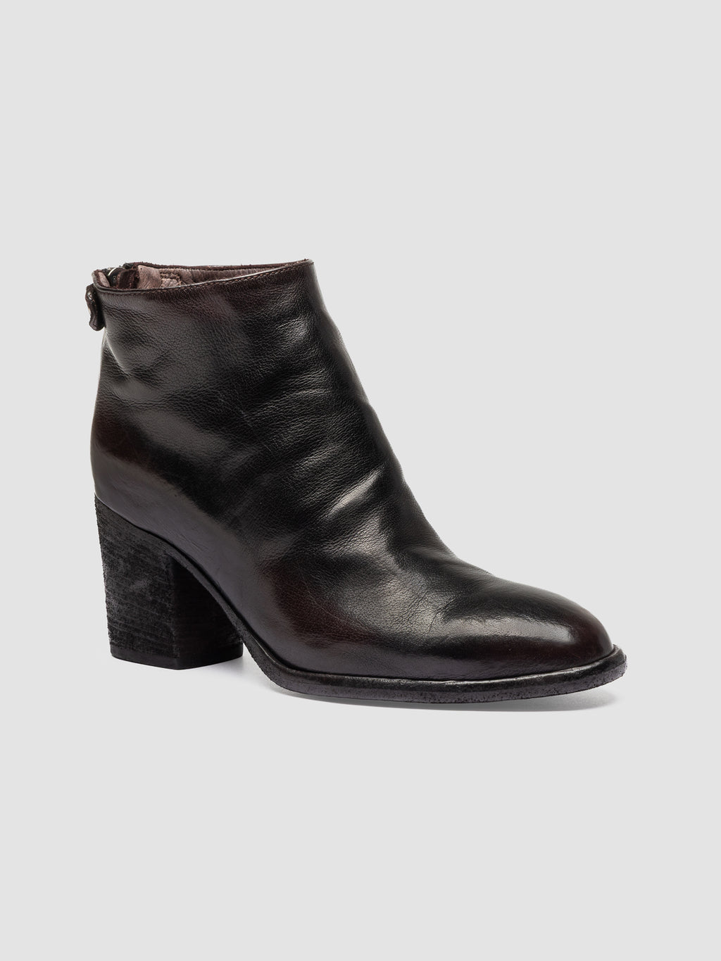 DELICE 001 - Black Leather Zipped Boots - image 3,side view