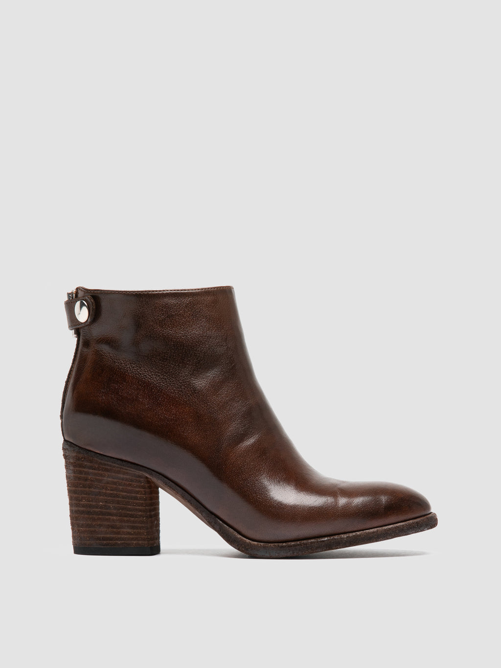 DELICE 001 - Brown Leather Zipped Boots - image 1,side view