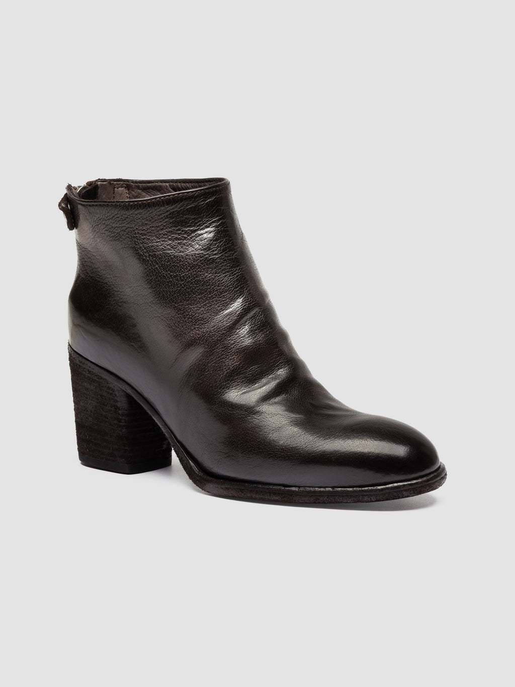 DELICE 001 - Brown Leather Zipped Boots - image 3,side view