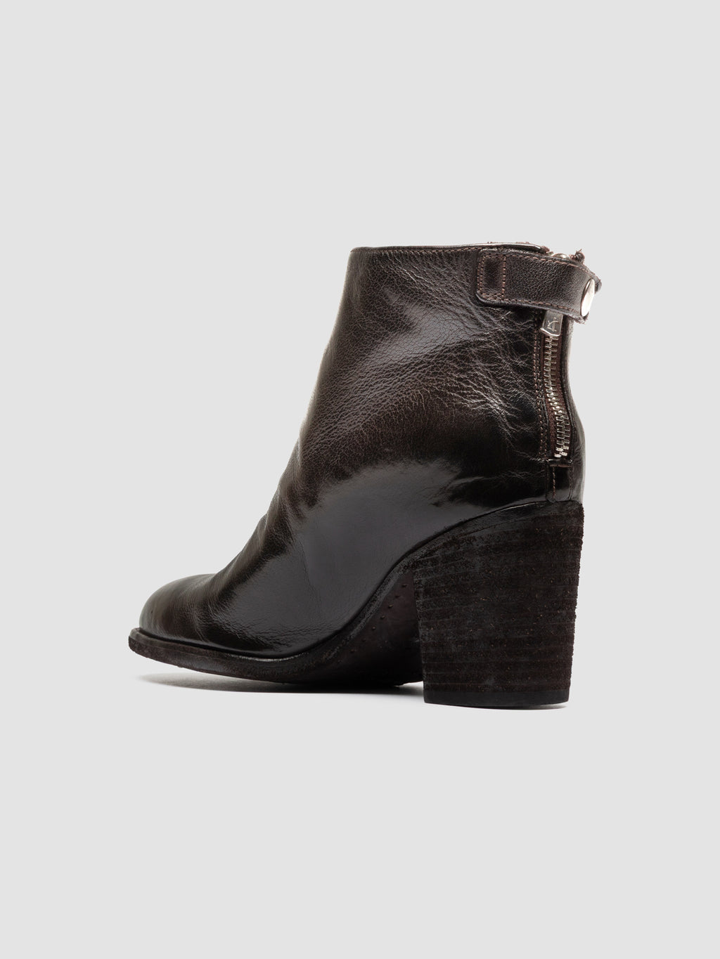 DELICE 001 - Brown Leather Zipped Boots - image 4,side view