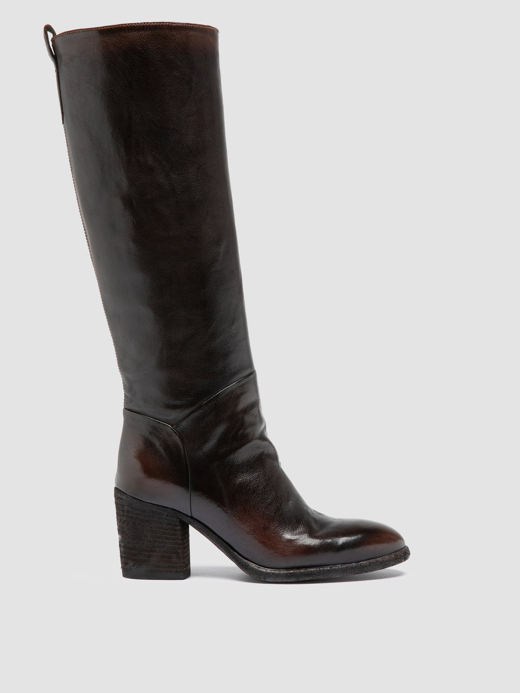 DELICE 004 - Braune Stiefel aus Leder mit Reißverschluss - image 1,side view