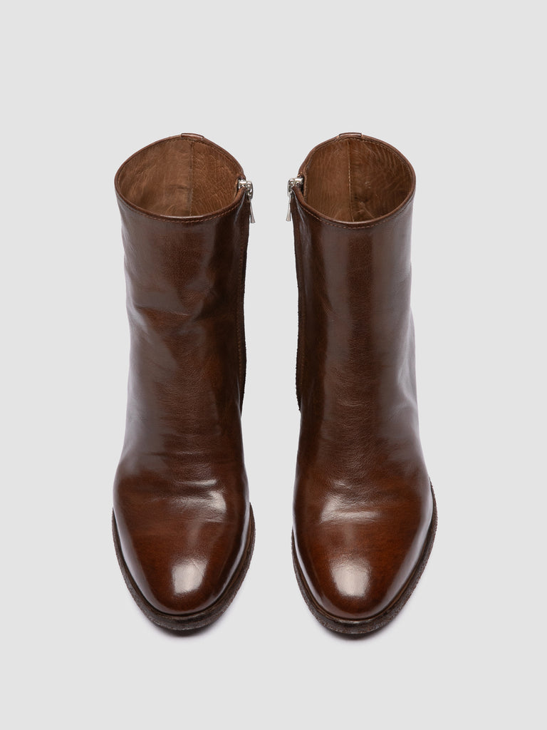 DELICE 005 - Brown Leather Zipped Boots